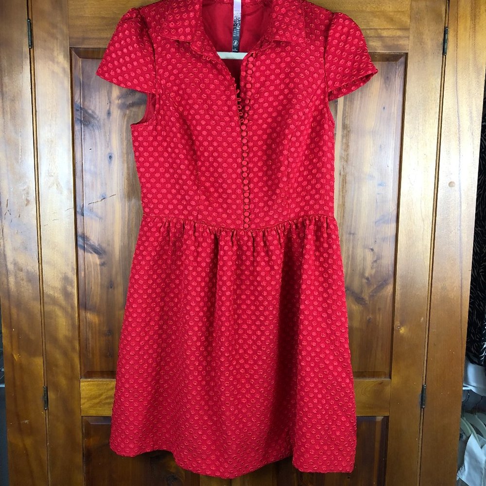 Kenzie Coastal Babydoll Cap Sleeve Little Red Dress Festival Fairycore Farmhouse